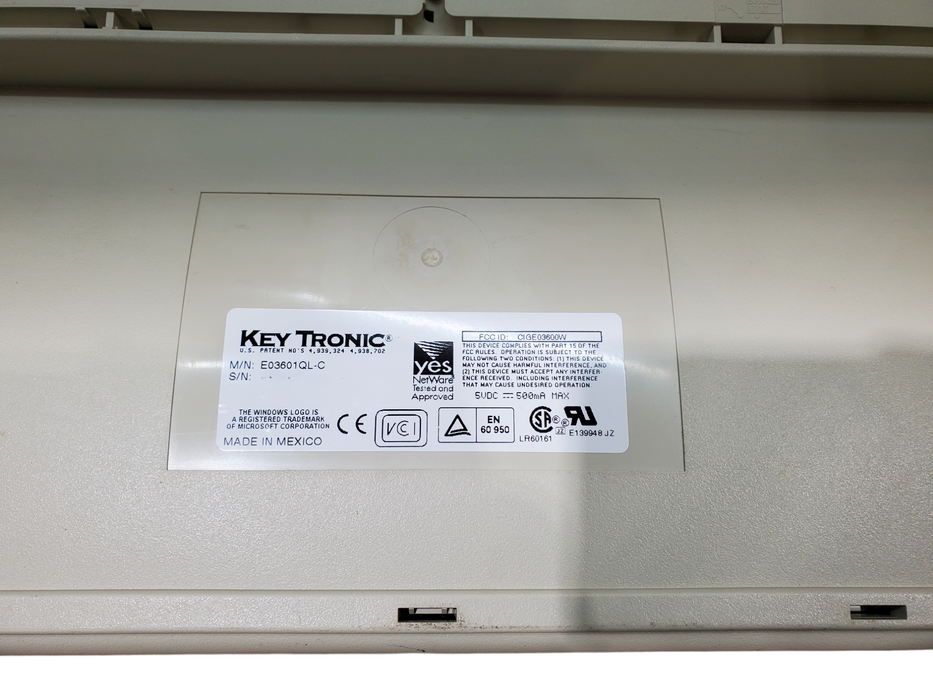 Keytronic E03601QL-C 5-Pin DIN Keyboard *READ*