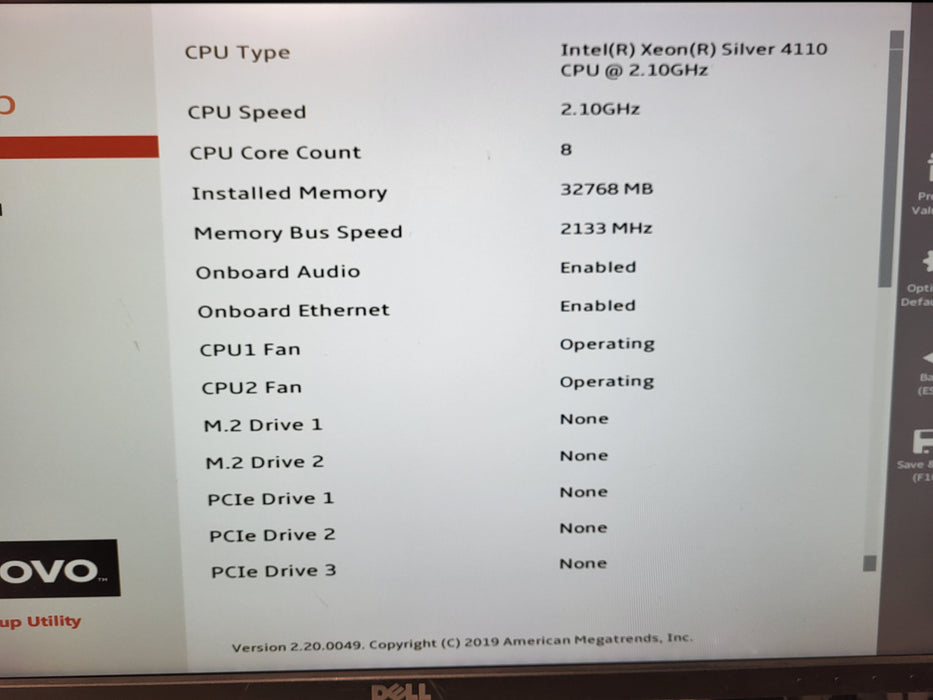 Lenovo Thinkstation P920, 2x Xeon Silver 4110, 32GB DDR4, K620 No HDD