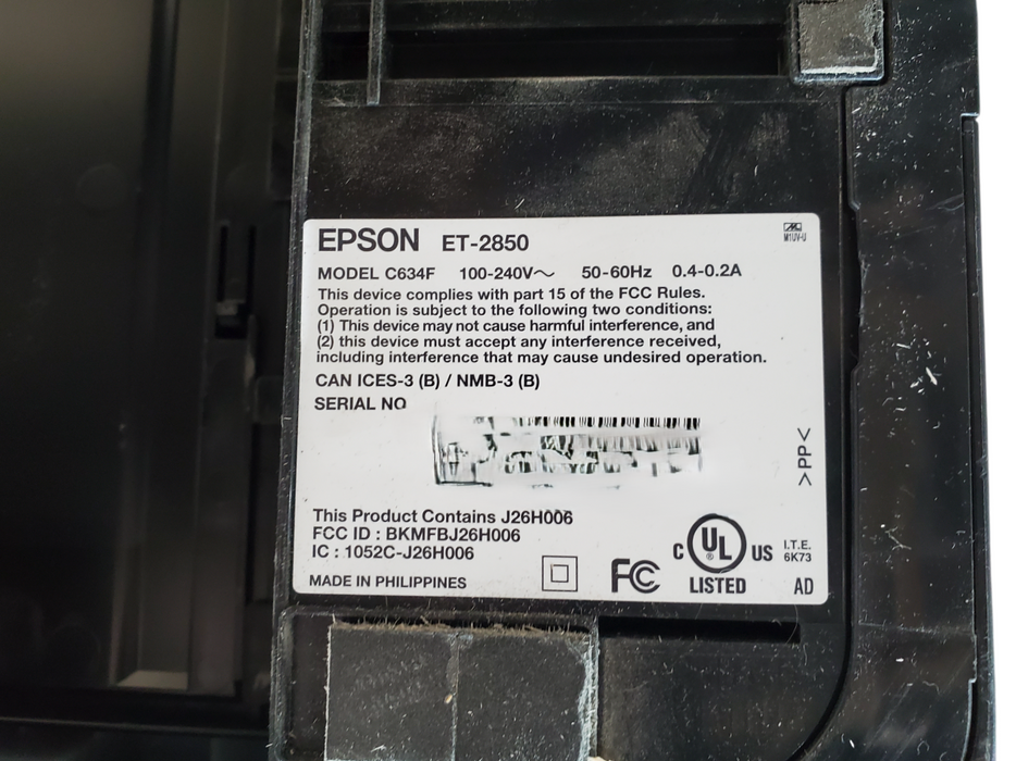 EPSON ECOTANK ET-2850 All-In-One Inkjet Printer *READ*