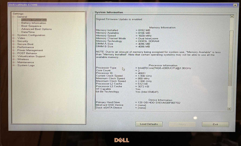 Dell Latitude E7440 TOUCH Intel Core i5-4300U@1.9GHz 8GB RAM 128GB SSD Q BudLap