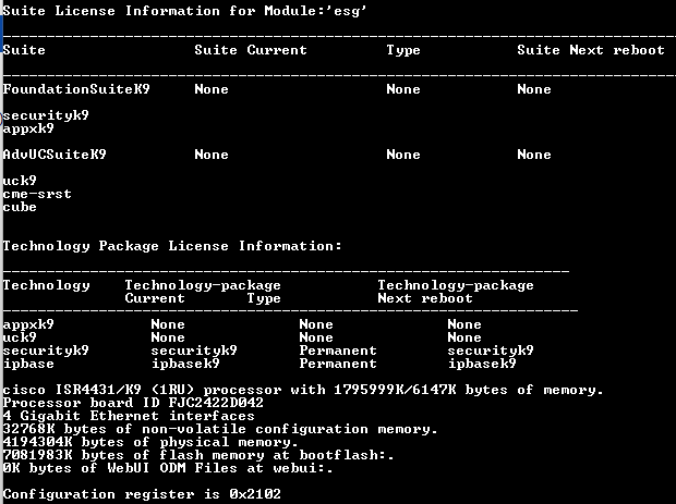 Cisco 4400 Series Integrated Services Router ISR4431 (Not affected)