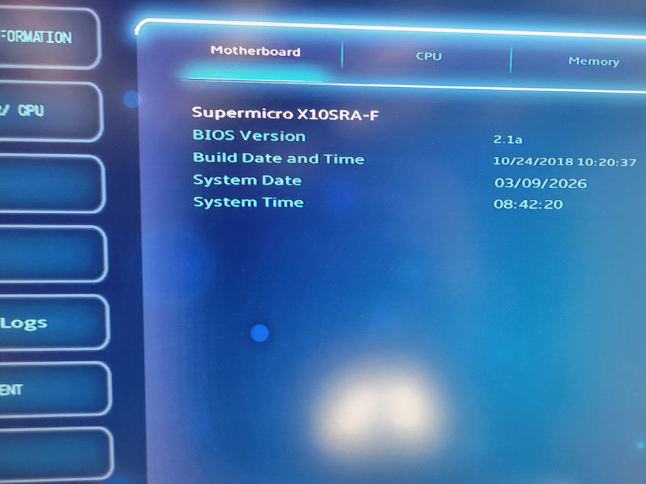 Intel Xeon E5-2643 v4 Supermicro X10SRA-F + I/O Plate
