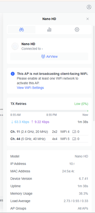 Unifi Ubiquiti Networks UAP Nano HD Wireless Access Point WAP