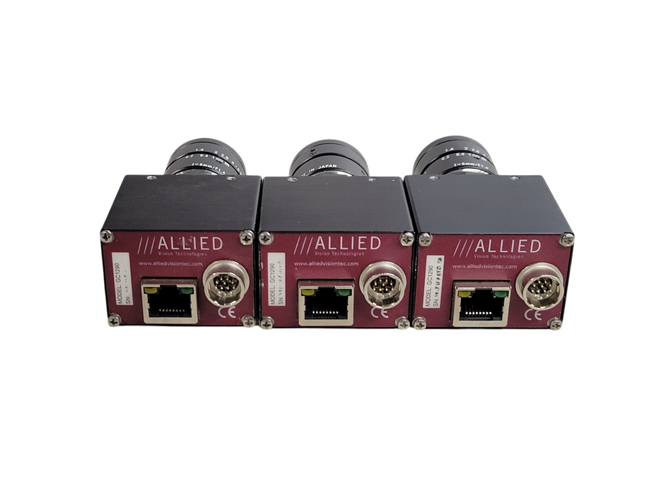 Lot of 3x - ALLIED AVTGC1290 Industrial camera w/ 6mm f1.4 Lens