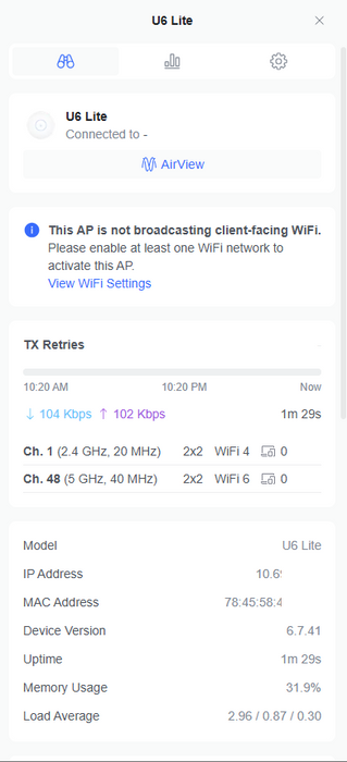 Ubiquiti UniFi 6 Lite Wi-Fi 6 Access Point with Dual-Band 2x2 MIMO U6-Lite-US