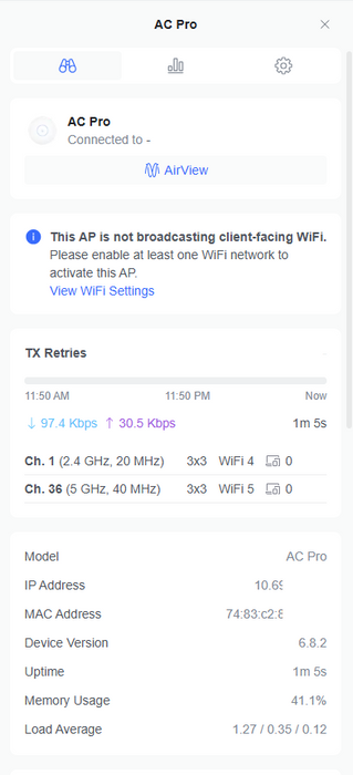 Ubiquiti Unifi AP AC PRO Wireless Access Point UAP-AC-PRO 802.3af PoE