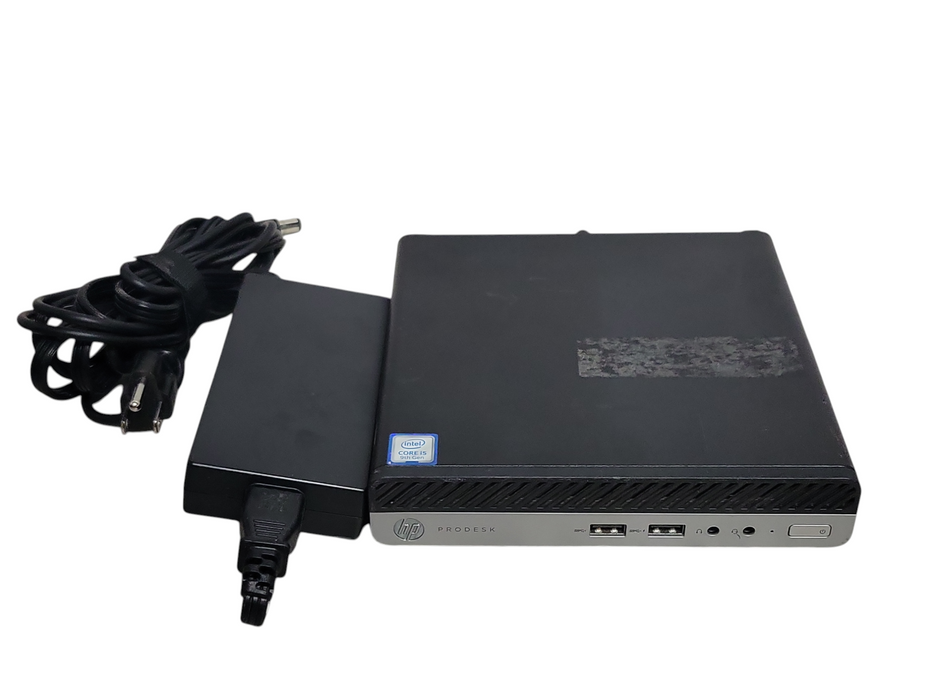HP ProDesk 400 G5 Mini PC, core I5-9500T 2.20GHz, 8GB DDR4, 256Gb NVMe, w/ Power