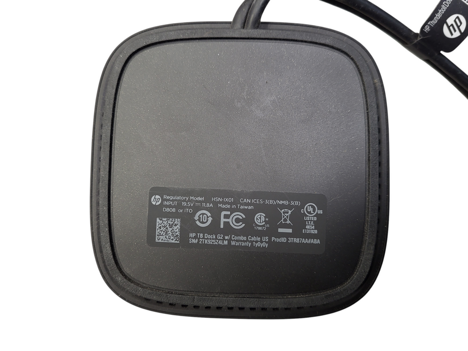 HP Thunderbolt HSN-IX01 TB Dock G2 w/ Combo Cable No AC