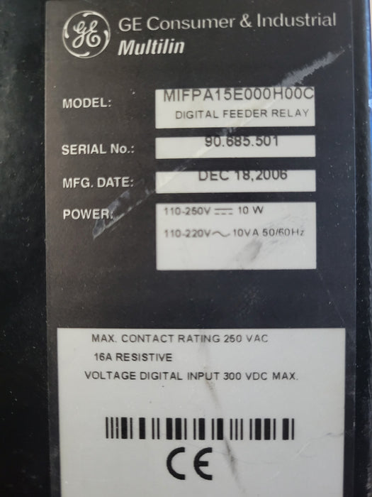 GE MIFPA15E000H00C Digital Feeder Relay, see detail