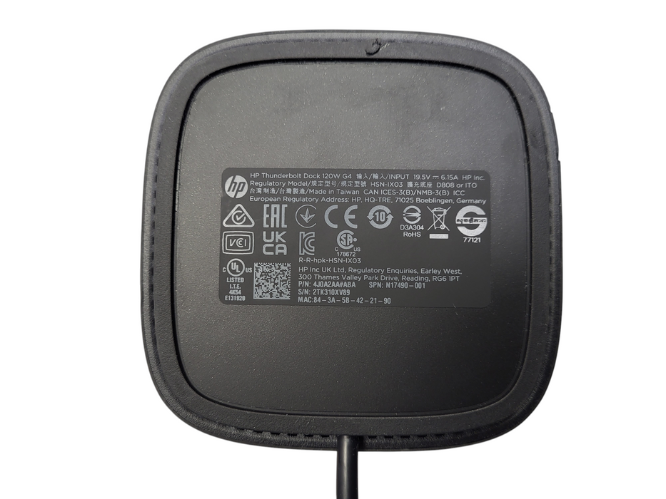 HP Thunderbolt Dock 120W G4 USB-C DP HDMI HSN-IX03 No AC