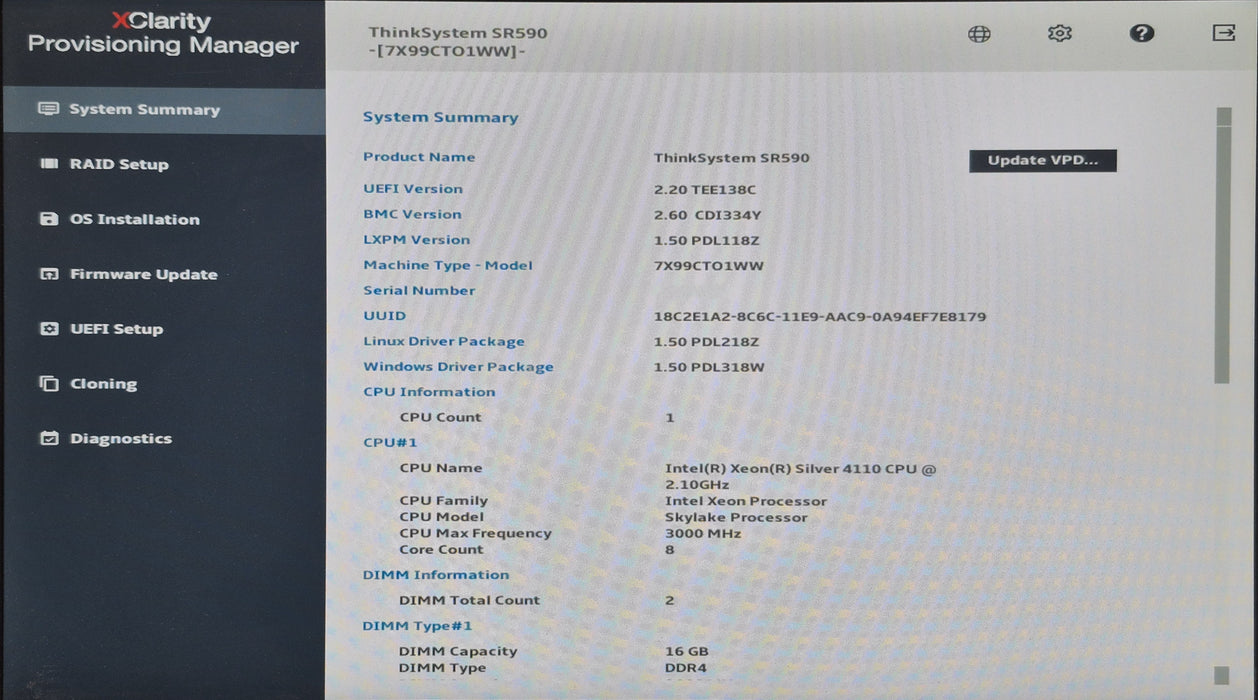 Lenovo SR590 2U 8x3.5", Xeon Silver 4110, 32GB DDR4, 930-8i 2GB, 4x 2TB SAS