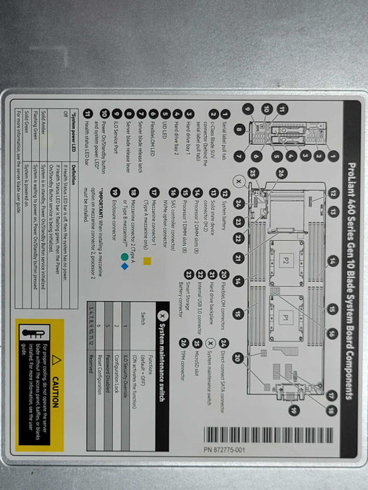 HP BL460c Gen10 Blade Server 2x Xeon Gold 6128 3.4GHz, 32GB RAM No HDD _