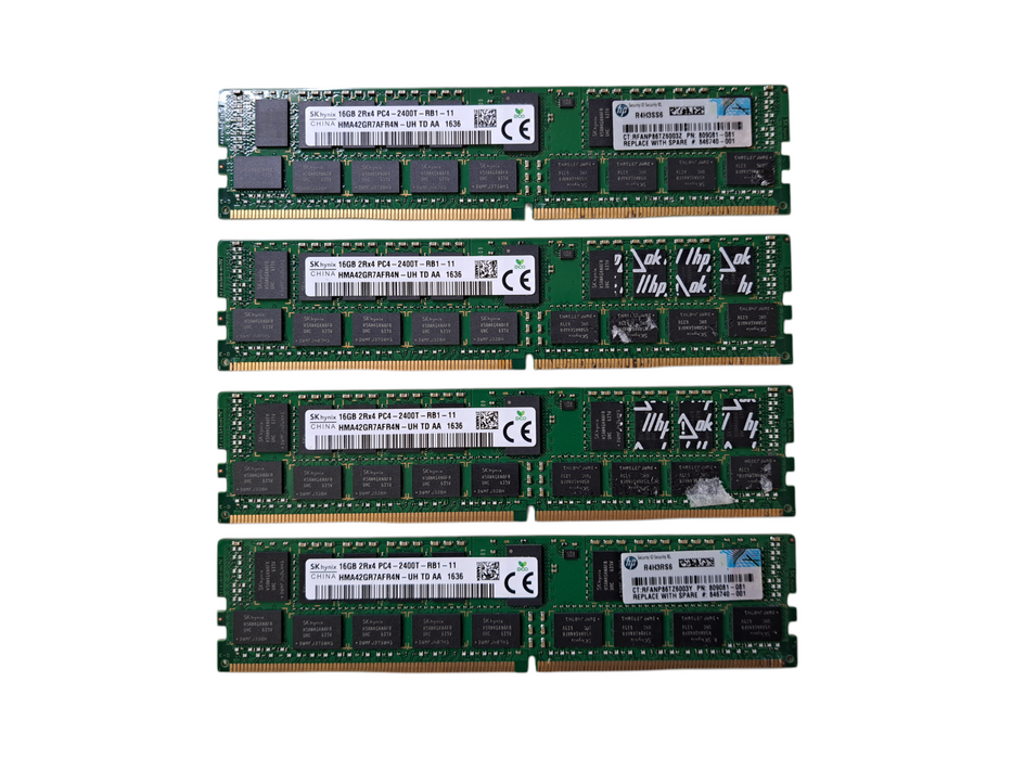 Lot of 4x SK Hynix 16GB 2Rx4 PC4-2400T-RB1-11 DDR4 Server Memory *PARTS*
