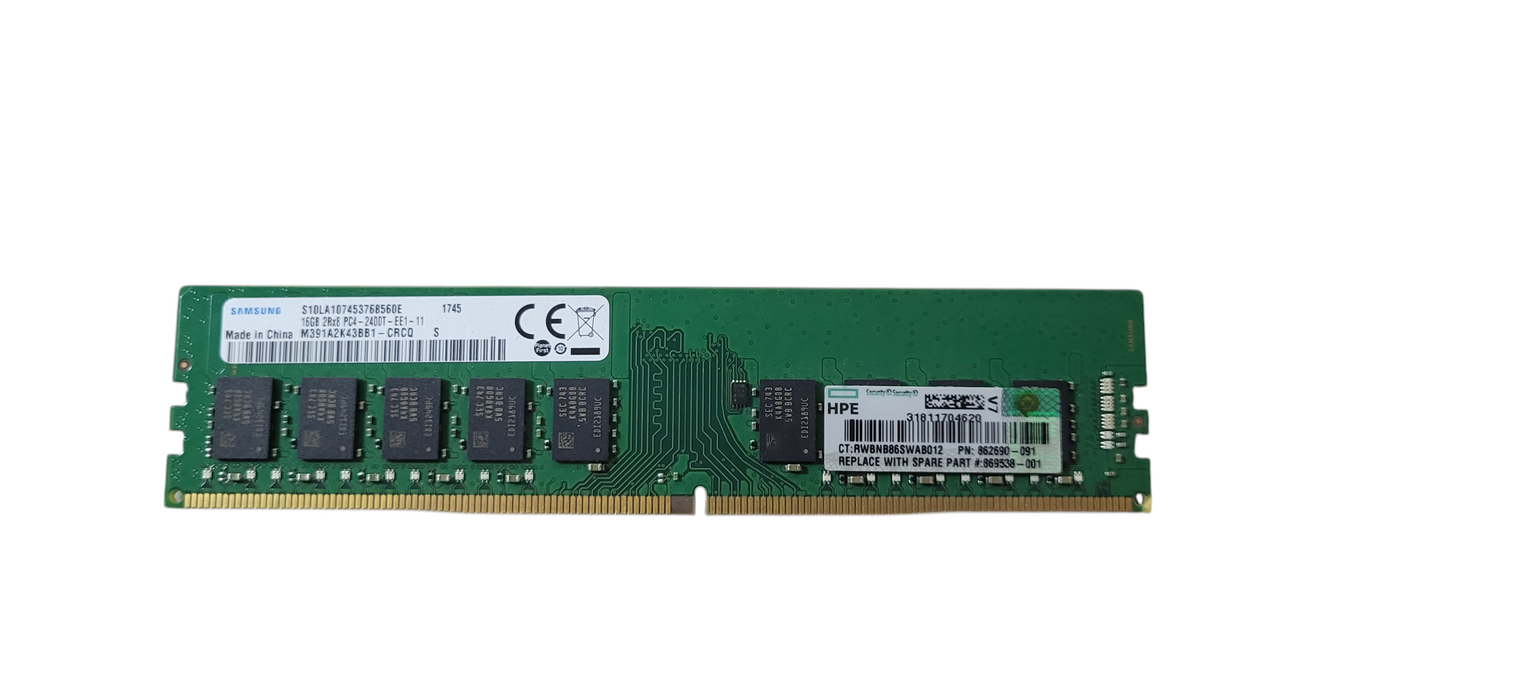 SAMSUNG 16GB 2Rx8 PC4-2400T-EE1-11 M391A2K43BB1-CRCQ DDR4 RAM