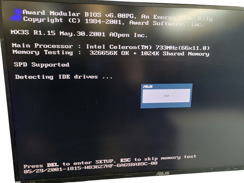 A-Open Intel Celeron 733Mhz, 326mb RAM NO HDD 300W PSU