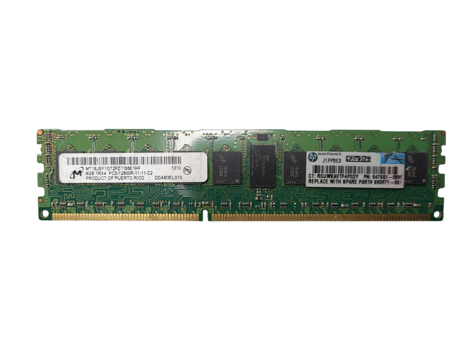 Samsung/Micron 8GB PC3-12800R Server Memory