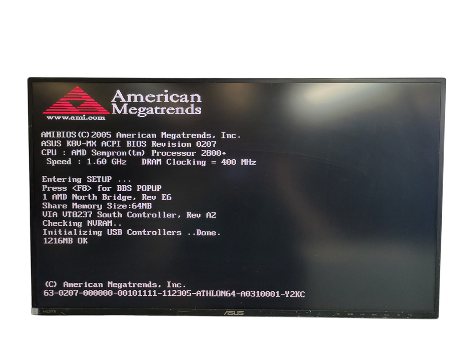 AMD Sempron 2800+ 1.6ghz, 64mb Ram, NO HDD, 400w PSU