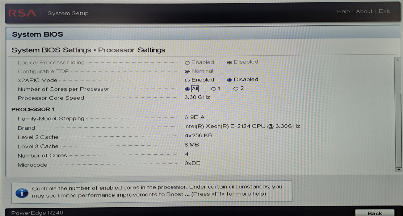Dell PowerEdge R240 4x 3.5" | Xeon E-2124 @3.30GHz, 8GB DDR4, No RAID