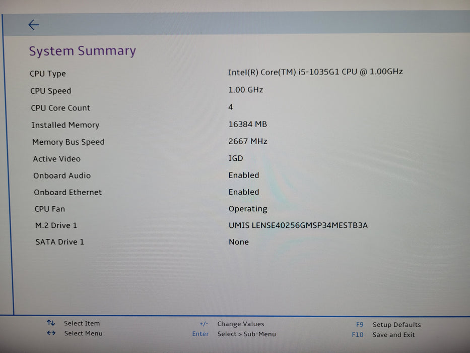 Lenovo ThinkCentre M60e Micro i5 - 1035G1 1.00GHz 16GB DDR4 Ram 256GB NVMe