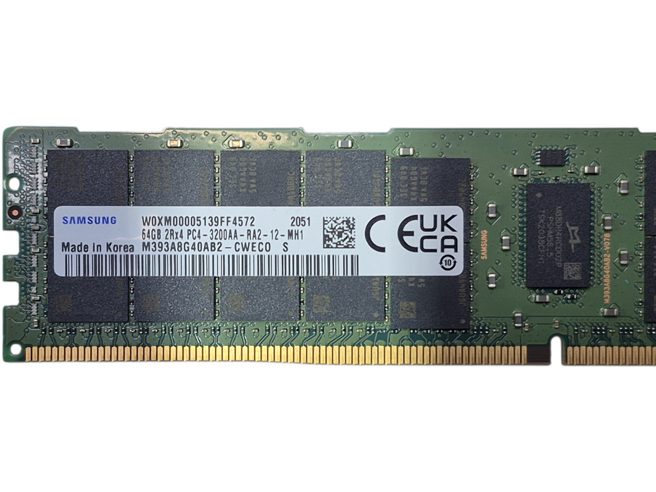 SAMSUNG 64GB 2Rx4 PC4-3200AA-RA2 M393A8G40AB2-CWECO DDR4 Server Memory