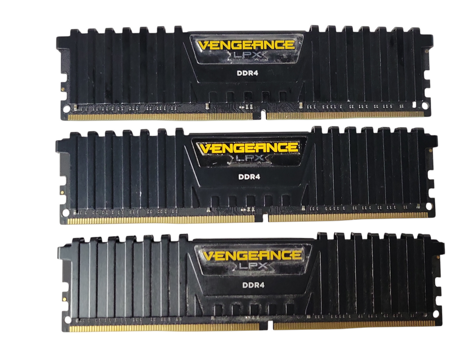 Lot of 3x Vengeance LPX DDR4 16GB assorted speed DDR4 Desktop RAMs, See pictures