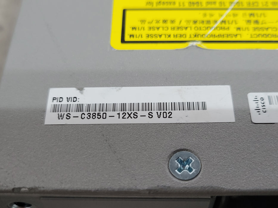 Cisco WS-C3850-12XS-E V02 | 12-Port 1/10G SFP+ Network Switch | 2x PSU