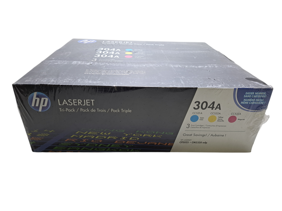 New Genuine HP 304A Tri-Pack Toner Cartridge Box LaserJet CP2025