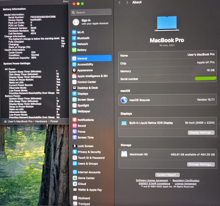 Apple MacBook Pro 2021 16" A2485 M1 Pro 16GB RAM 500GB SSD