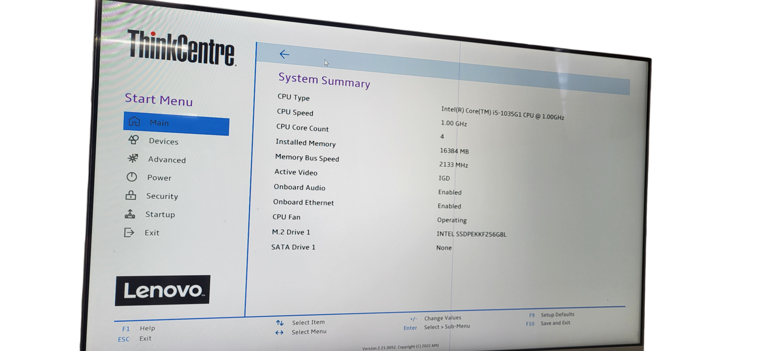 ThinkCentre M60e i5-1035G1 CPU|16GB DDR4|256GB NVME W/AC