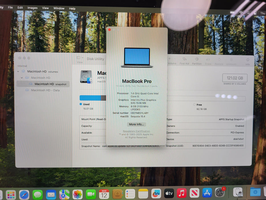 Apple MacBook Pro 13.3" Mid 2019 i5-8257U @ 1.4GHz 8GB DDR4 128GB SSD READ