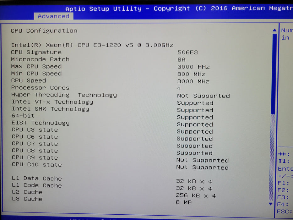 Supermicro CSE-512 1U Server X11SSH-F,  Xeon E3-1220 v5 @3.00GHz 8GB RAM