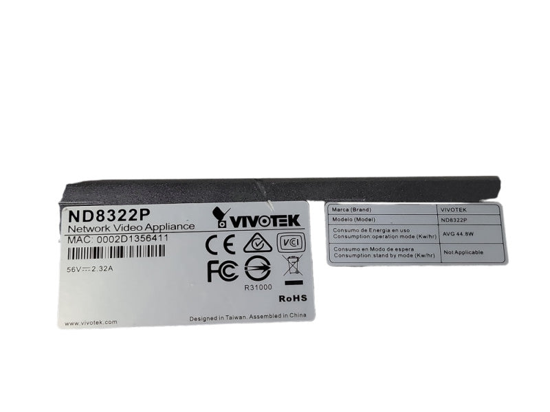 Genuine Vivotek ND8322P PoE NVR Network Video Recorder 8-Channel Security