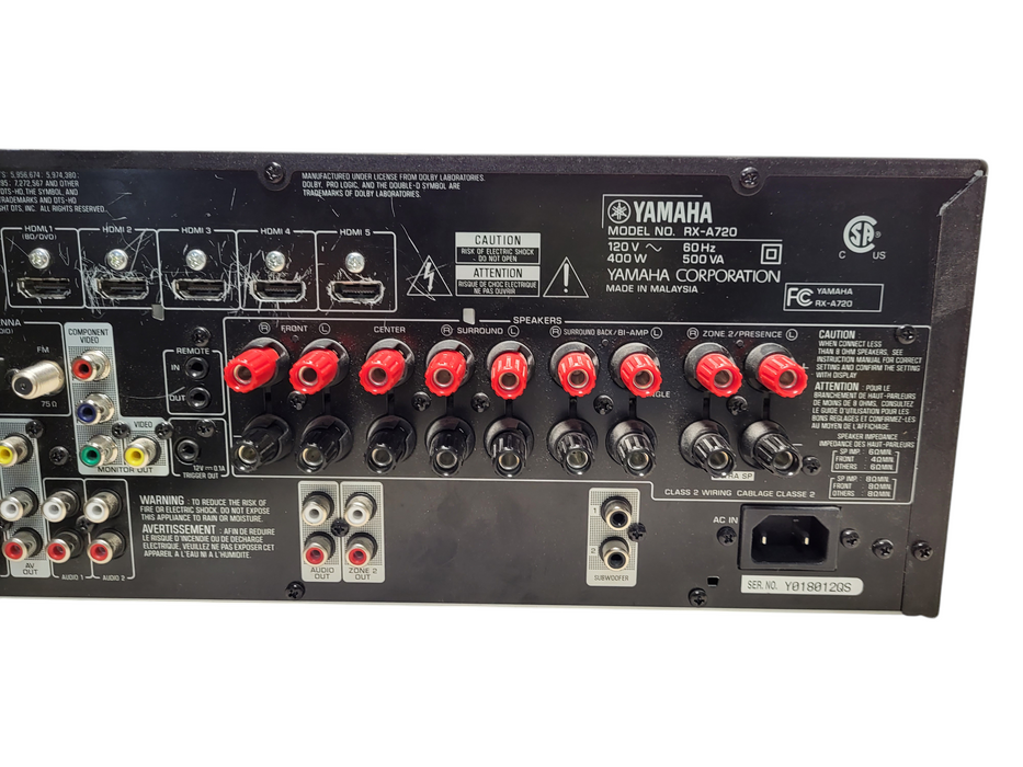 Yamaha AVENTAGE RX-A720 7.2 Channel Natural Sound AV HDMI No remote