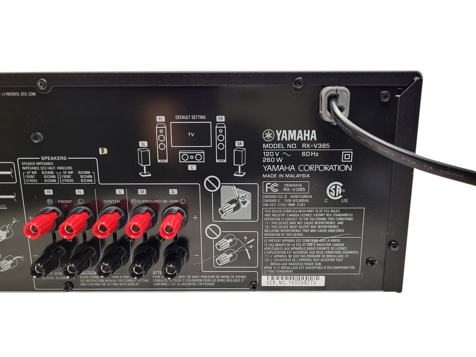 Yamaha RX-V385 5.1-Ch 4K Ultra Bluetooth A/V Receiver No remote