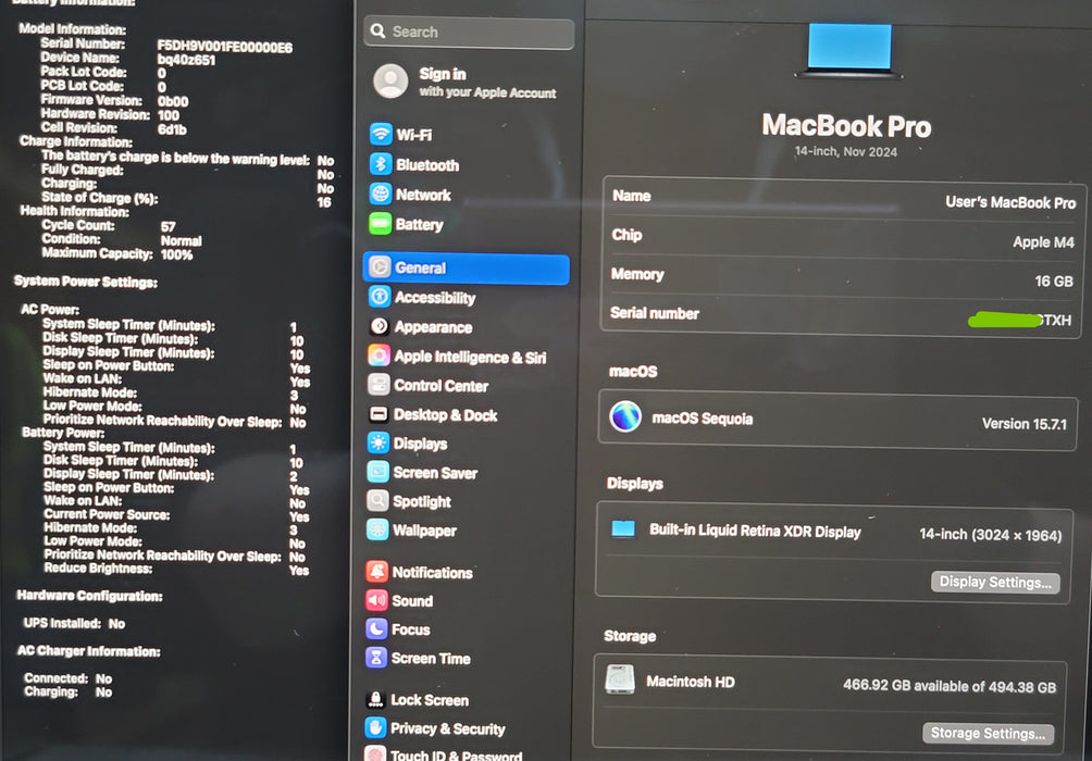 Apple MacBook Pro 14" 2024 A3112 M4 16GB RAM 512GB SSD MIDNIGHT