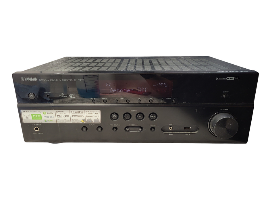 Yamaha RX-V577 AV Amplifier Home Theater Receiver Bluetooth Wi-Fi HDMI No remote