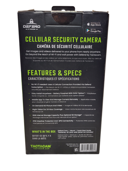 Brand New Tactacam Defend Cellular Security Camera DFD-GRD01