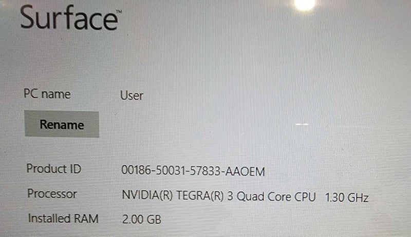 MS Surface RT 1516, 10.6\\" 4-Core Tegra 1.3GHz, 2GB RAM, 32GB SSD, Win8  BudLap