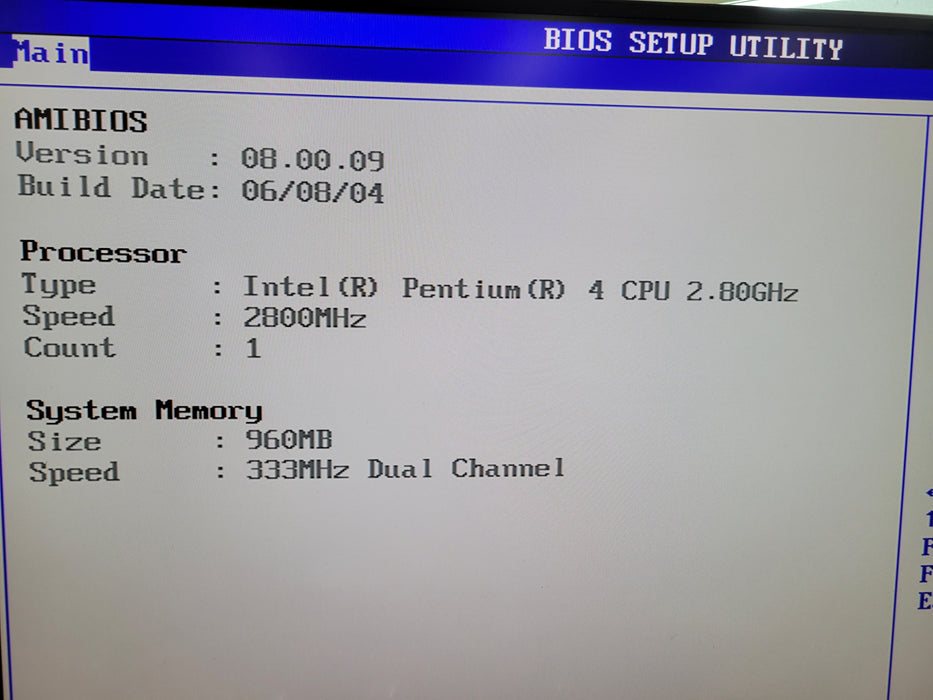 Vintage Desktop PC - Intel Pentium 4 2.8C w/HT ASUS P4R800-VM 960MB RAM 300W PSU