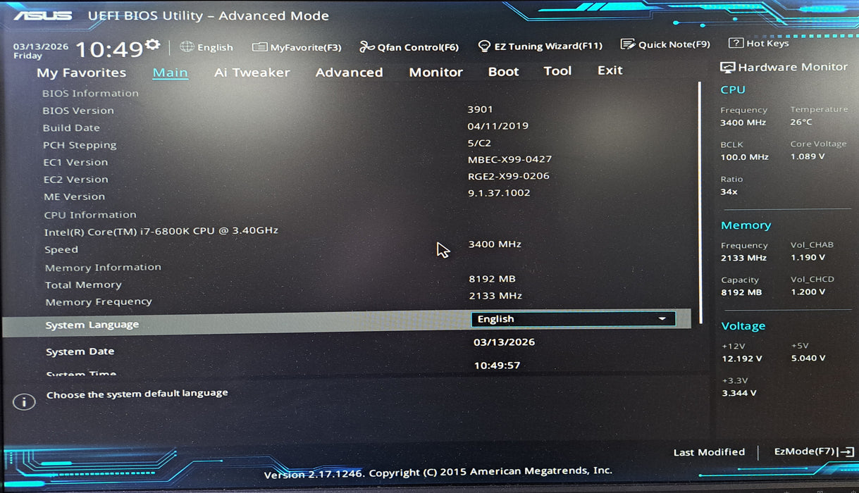 Asus X99-M WS Motherboard w/ Intel Core i7-6800K CPU, 8GB DDR4, I/O Shield