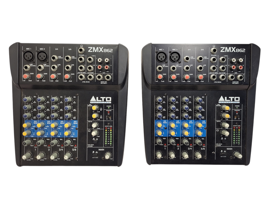 Lot of 2x Alto Professional ZMX862 6-Channel Compact Mixer No AC