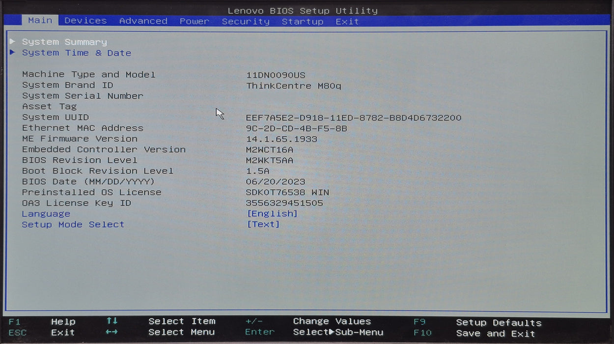 Lenovo ThinkCentre M80q, i7-10700T 2.00GHz, 16GB DDR4, 256GB NVMe  w/AC