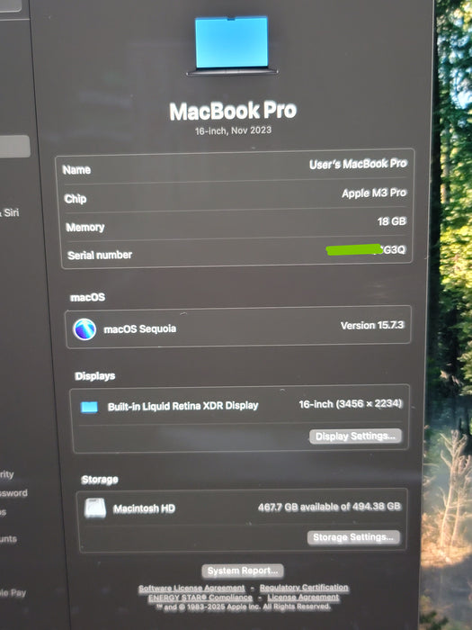 Apple MacBook Pro 16" 2023 A2991  M3 Pro 16GB RAM 512GB SSD