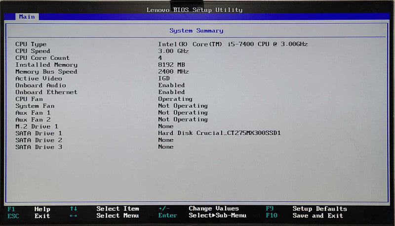 Lenovo M710s SFF, i5-7400 3.00GHz, 8GB DDR4, 275GB SSD