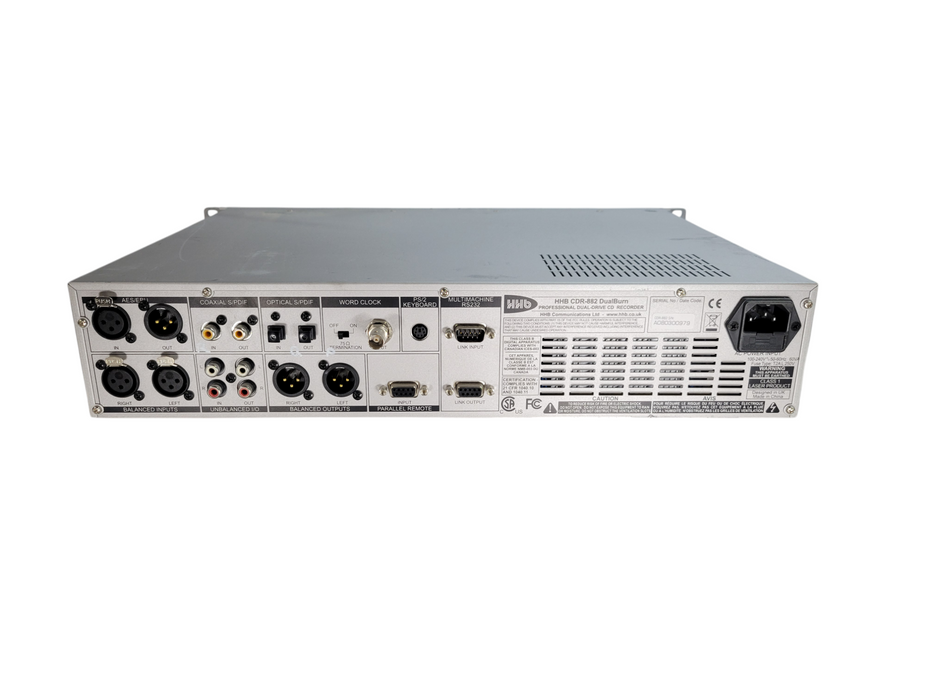HHB CDR-882 PROFESSIONAL DUAL DRIVE CD RECORDER
