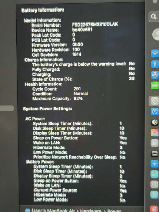 Apple MacBook Air 13" M2 2022 A2681 M2 8GB RAM 512 GB SSD SILVER