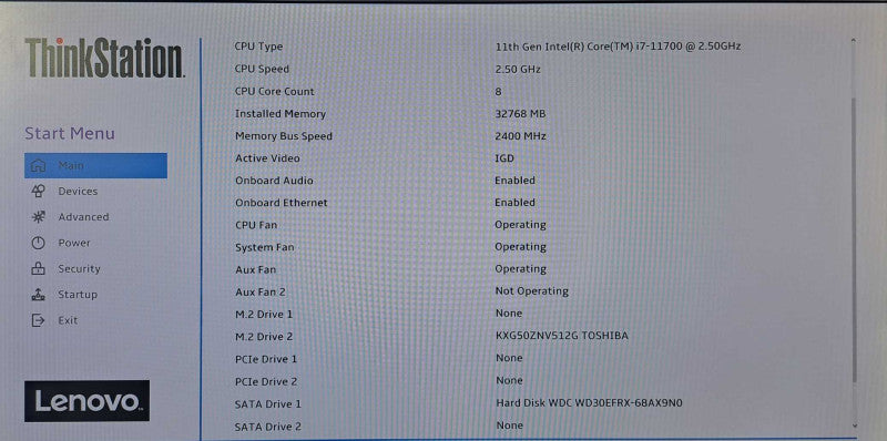 Lenovo ThinkStation P350| i7-11700 @2.5GHz 8C, 32GB DDR4, 512GB NVMe, 3TB HDD