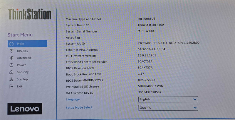 Lenovo ThinkStation P350| i7-11700 @2.5GHz 8C, 32GB DDR4, 512GB NVMe, 3TB HDD