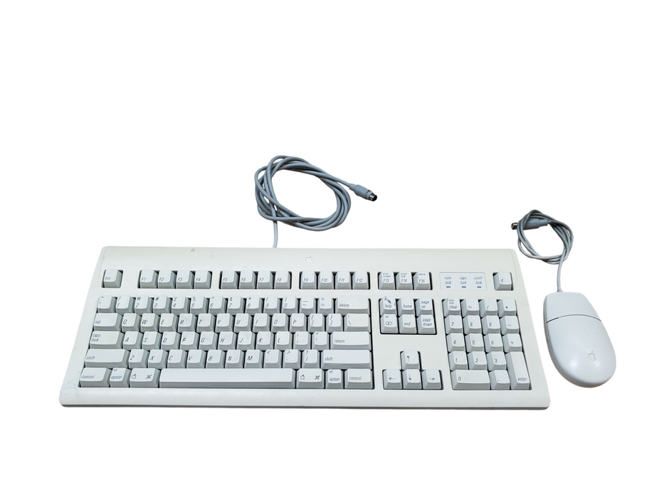 Apple Design Keyboard M2980 w/ Apple Desktop Bus Mouse II M2706 *READ*