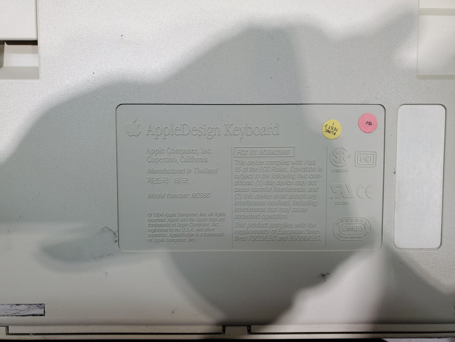 Apple Design Keyboard M2980 w/ Apple Desktop Bus Mouse II M2706 *READ*